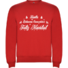 Sudadera roja familiar navidad con motivos navideños y los apellidos familiares.