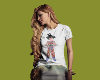 Camiseta Goku blanca