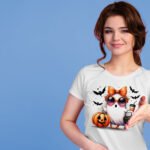 Camiseta fantasma bolso blanca