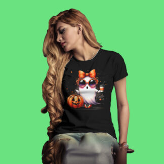 Camiseta fantasma bolso negra