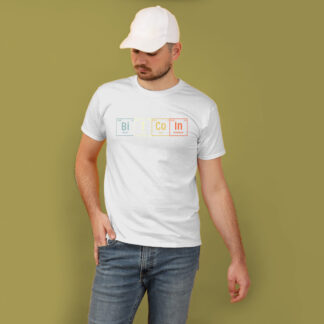 Camiseta bitcoin elementos blanca