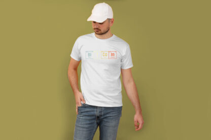 Camiseta bitcoin elementos blanca