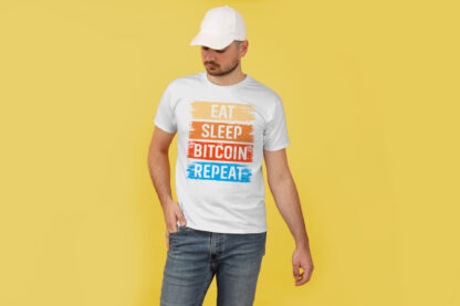 Camiseta eat bitcoin blanca