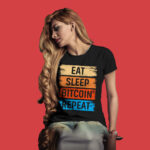 Camiseta eat bitcoin negra