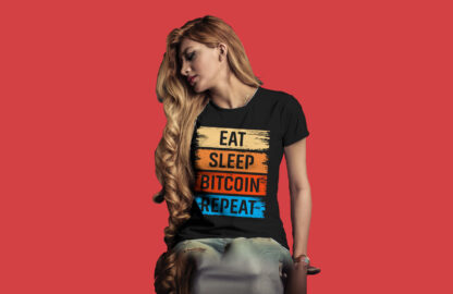 Camiseta eat bitcoin negra