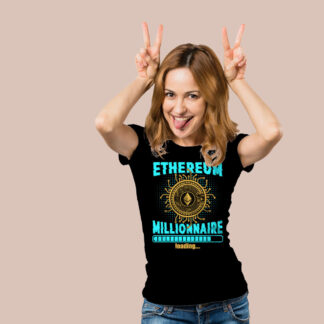 Camiseta ethereum millionnaire negra