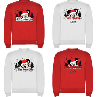 4 Sudaderas Mickey Minnie Feliz navidad