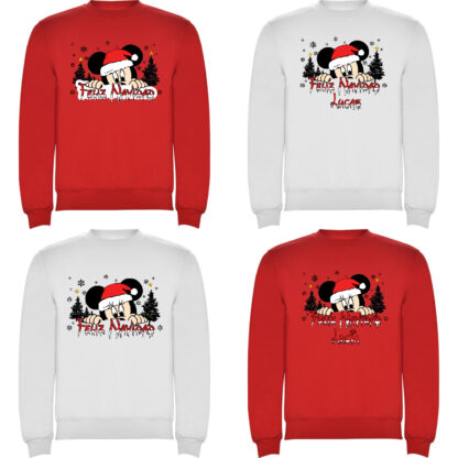 4 Sudaderas Mickey Minnie Feliz navidad