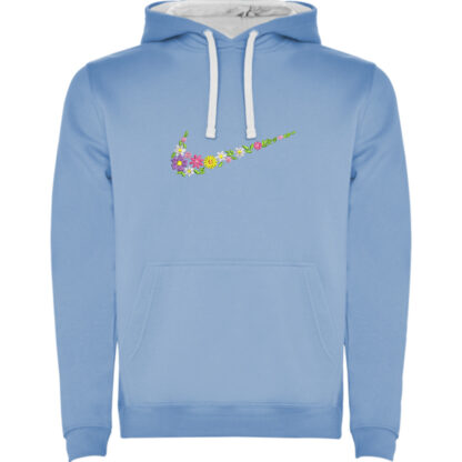 Sudadera azul celeste con capucha nikflowers