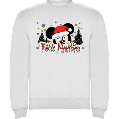 Sudadera blanca Mickey feliz navidad