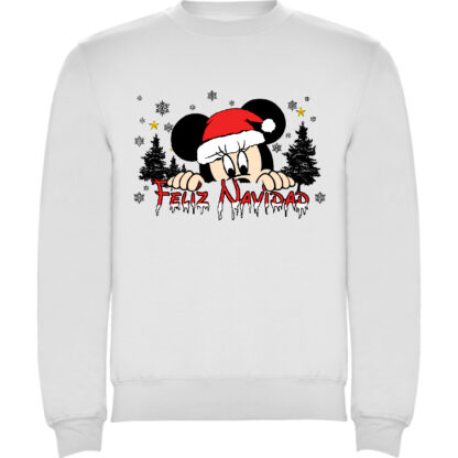 Sudadera blanca Minnie feliz navidad