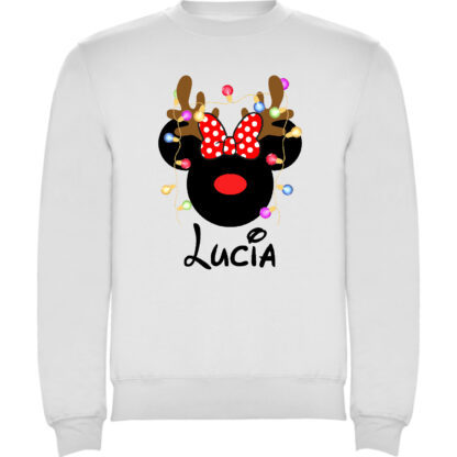 Sudadera blanca Minnie reno