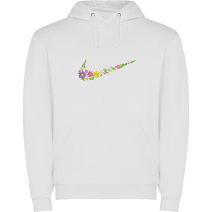 Sudadera blanca con capucha nikflowers