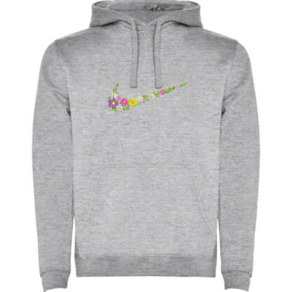 Sudadera gris con capucha nikflowers