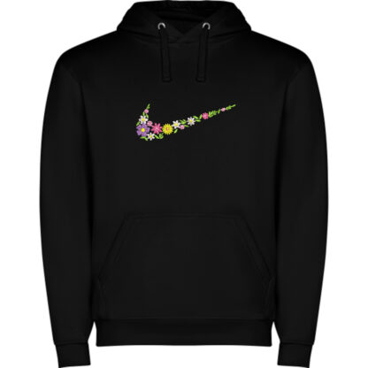 Sudadera negra con capucha nikflowers