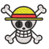 Calavera One Piece bordada