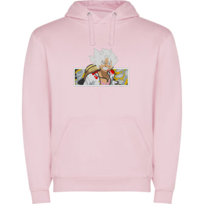 Sudadera rosa celeste con capucha Luffy Gear 5