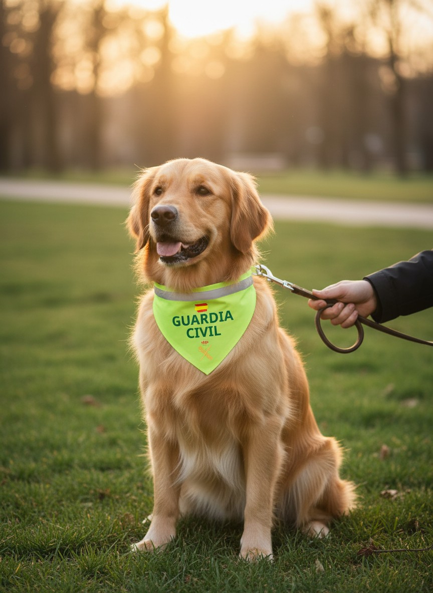 Collar alta visivilidad mascota Guardia Civil con perro
