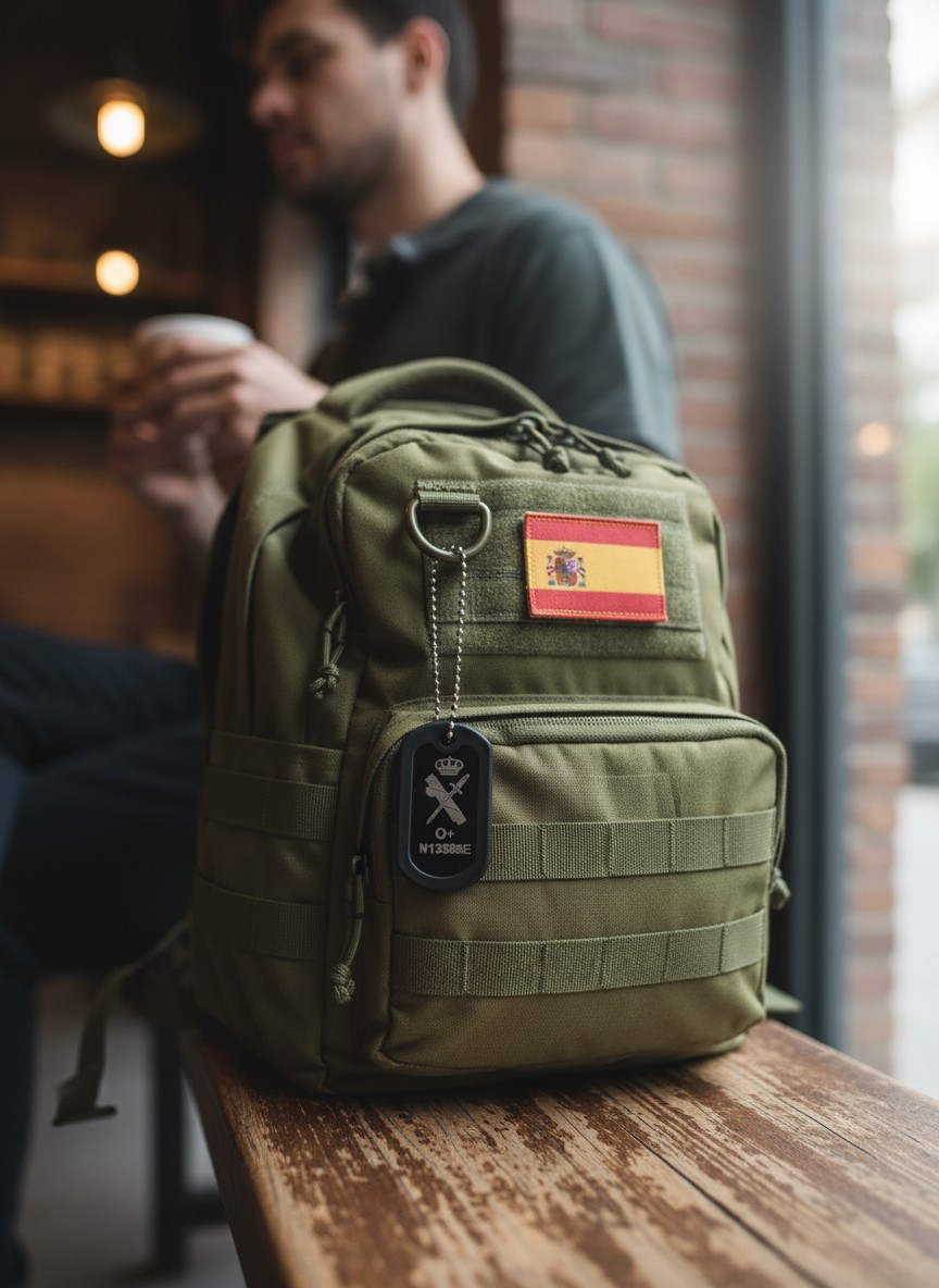 Mochila táctica con chapas guardia civil babyglo