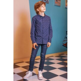 Pantalón largo denim oscuro